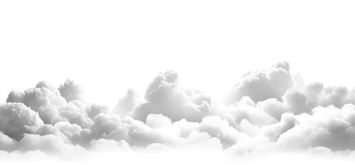 a field of fluffy white clouds fills the bottom of the image, contrasting against the clear, bright 