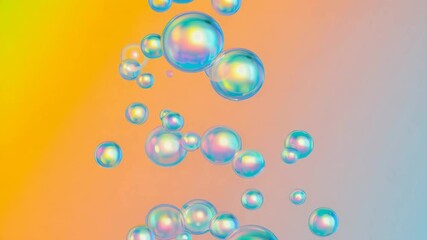 Wall Mural - Colorful bubbles on gradient background create a fun atmosphere