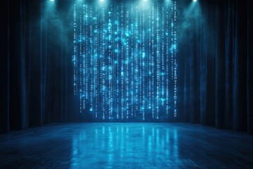 Poster - Digital light installation creates a mesmerizing backdrop in a dark theater space