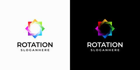 Poster - Full color infinite rotation vector logo design with transparency effect in modern, simple, clean and abstract style. Icon for business, research, technology and personal branding.