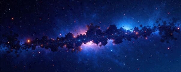 starry night with glittering celestial bodies against a dark galaxy background, starry, celestial