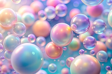 Canvas Print - iridescent bubbles abstract pastel sphere design