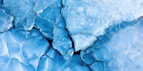 Poster - The image is of a blue ice block with a rough surface
