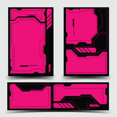 Wall Mural - y2k 2000s scifi cyberpunk retro-futuristic layout template set dashboard for ux-ui application, 2d v