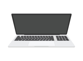 Poster - Laptop realistic icon in flat style. Computer vector illustration on isolated background. Workspace sign business concept.