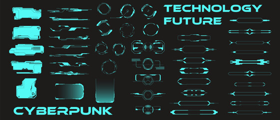 Aufkleber - Cyberpunk HUD UI Kit — Futuristic Interface Elements for Games, Apps, and VR