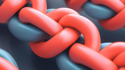 Poster - Abstract Interlinked Coral and Blue Nodes Web 3.0 Concept
