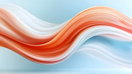 Poster - Abstract Orange White and Blue Waves of Light