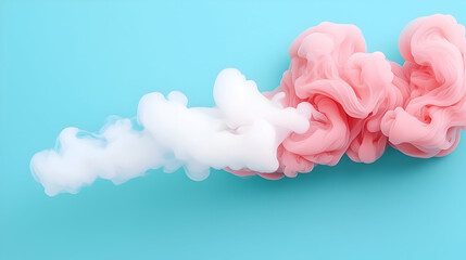 Poster - Abstract Pink and White Smoke on Blue Background