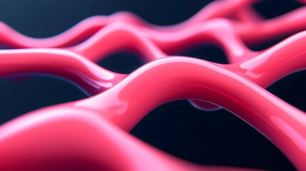 Poster - Abstract Pink Network of Connecting Lines and Dots