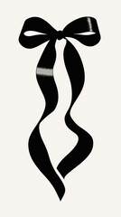 Poster - Elegant Black Ribbon Silhouette Vector Design for Elegant Decor and Minimalist Art