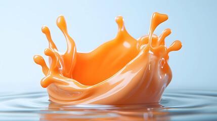 Poster - Dynamic Orange Liquid Splash with Ripples