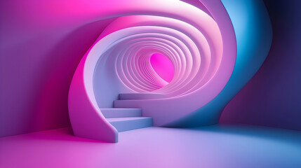 Poster - Mesmerizing Spiral Galaxy with Vibrant Purple and Blue Neon Lights