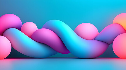 Poster - Vibrant Abstract Background with Colorful Bokeh and Swirling Shapes