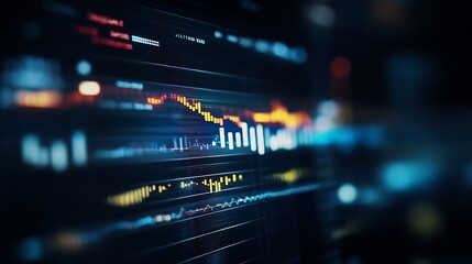 Poster - Abstract financial data chart showing market trends and analytics on a digital display : Generative AI