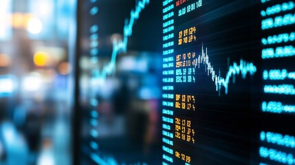 Poster - Digital stock market display with data charts and trends indicating financial analysis : Generative AI