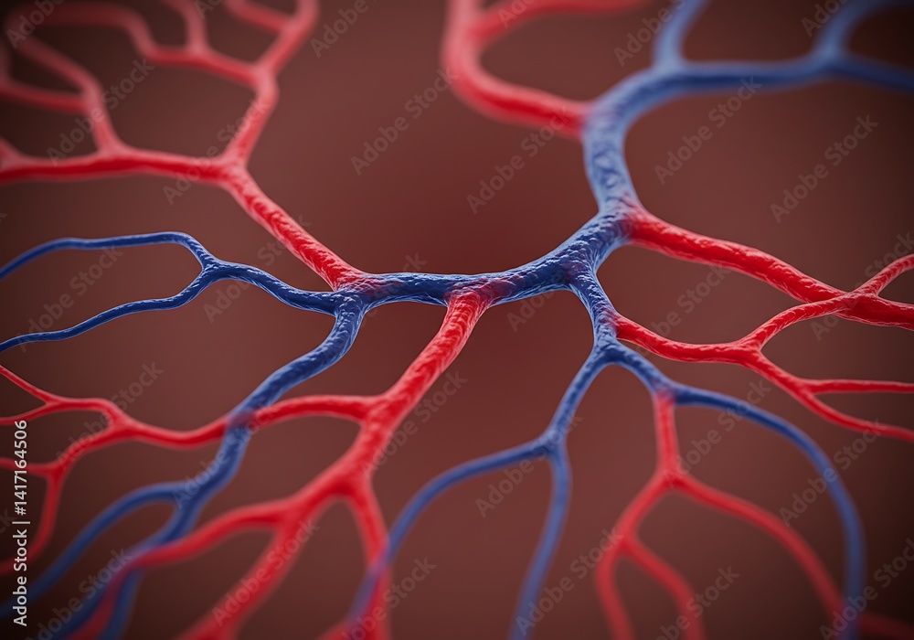 Blood vessels arteries veins network circulatory system medical ...