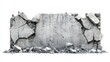 © Johannes - Destroyed concrete wall with large chunks of debris isolated on white.