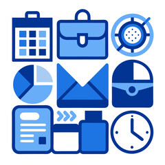 Poster - Business and Finance Icons for Planning and Work