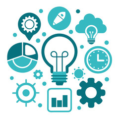 Poster - Creative Business Idea Concept with Various Related Icons