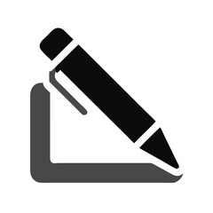 Poster - Pencil and Paper Note Icon for Writing Concept