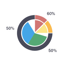 Poster - Colorful Donut Chart for Statistics, Analysis, Data Representation