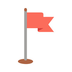 Poster - Simple Red Flag on Pole Graphic Illustration Isolated