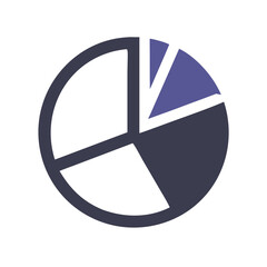 Poster - Dark blue pie chart icon for data analysis