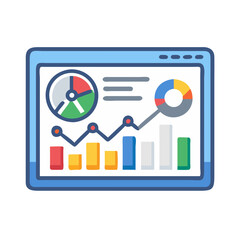 Poster - Business analytics dashboard with charts and graphs illustration