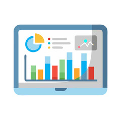 Poster - Laptop Showing Charts and Graphs for Data Analysis