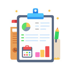 Poster - Business Report and Data Analysis Clipboard Illustration