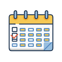 Poster - Checkmark Calendar: Schedule, Dates, Appointments, and Deadlines, Flat Design