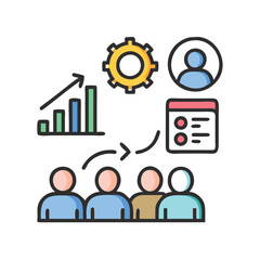 Poster - Business strategy, teamwork, and growth with collaboration icon