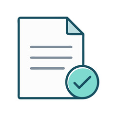 Poster - Completed Document with Tick Mark Vector Illustration