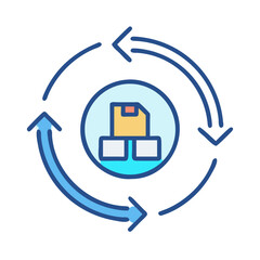 Poster - Data Cycle Workflow Diagram Icon Illustration