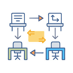 Poster - Workflow, Process, Collaboration, Data Transfer, Teamwork, Communication, Diagram
