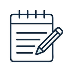 Poster - Notepad and Pencil Icon: Note Taking and Writing