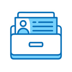 Poster - Employee Data in Filing Cabinet, Information Management Icon