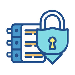 Poster - Data security with padlock and file illustration