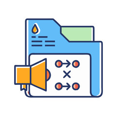 Poster - Strategic plan promotion document with megaphone icon vector