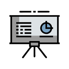 Poster - Computer screen with data analytics and clock icon