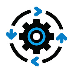 Poster - Gear with arrows, automation, and process cycle concept