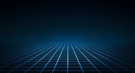 Digital Blue Grid Landscape
