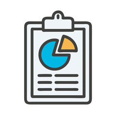 Poster - Clipboard Pie Chart Illustration for Business Report Analysis