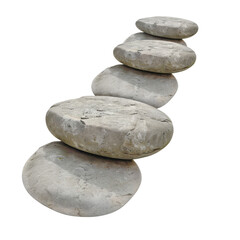 Poster - series of smooth, rounded stones arranged in line, showcasing their natural texture and color, evoking sense of tranquility and balance