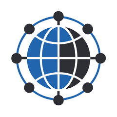Poster - Globe network symbol. Technology, global communication concept illustration