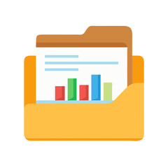 Poster - Folder with Report: Business Data, Finance, and Documents