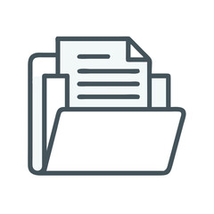 Poster - Folder icon with document on black background
