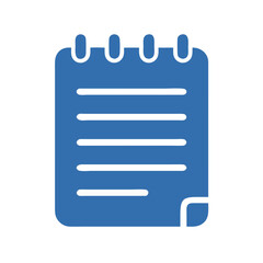 Poster - Blue lined notepad icon against black background
