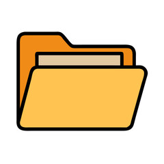 Poster - Vibrant Open Folder Icon for Data Organization